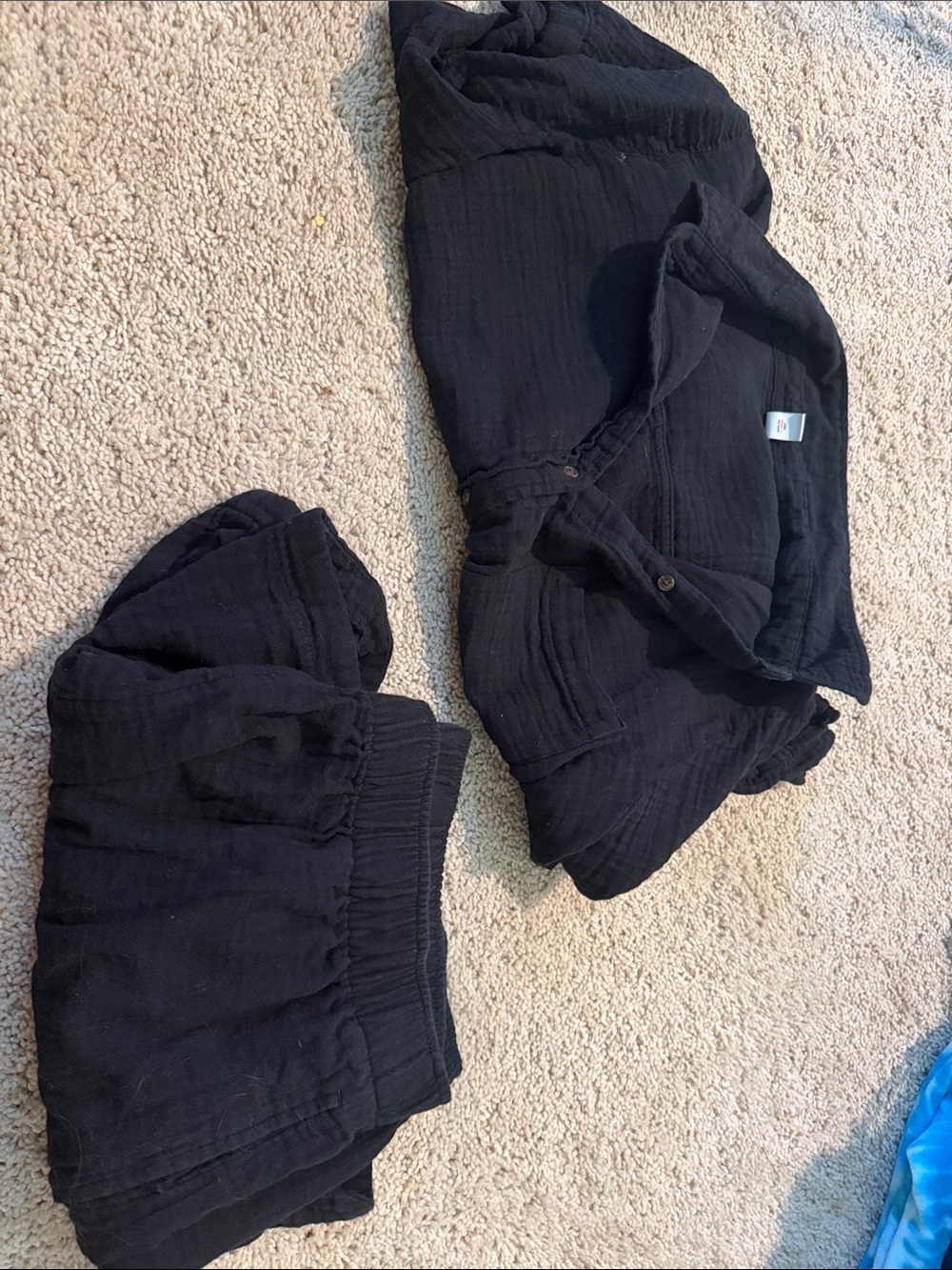 Old Navy Black Cotton Girls Two-Piece Shorts Set